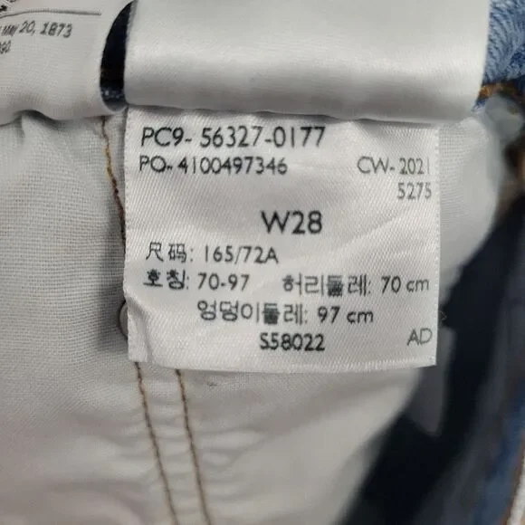 Levi’s 501 high-rise denim shorts frayed light wash button-fly Size 28 - Picture 7 of 10